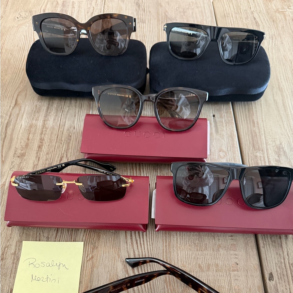 Gucci Sunglasses — Black & Tortoiseshell Frames with Gold Accents